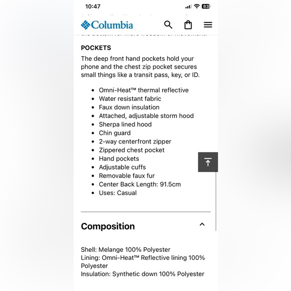 Columbia Suttle Mountain women’s parka coat - Picture 12 of 12